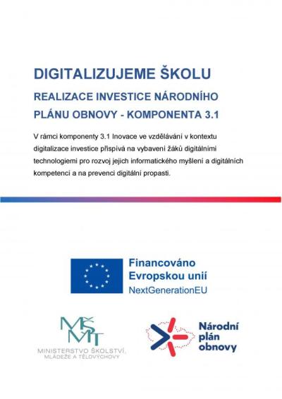 Národní program obnovy - digitalizace + digitální propast