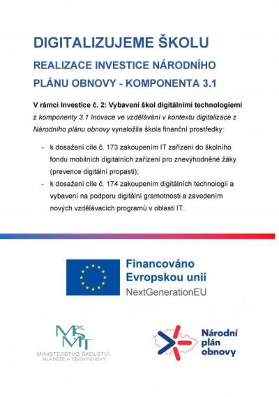 Národní program obnovy - digitalizace + digitální propast